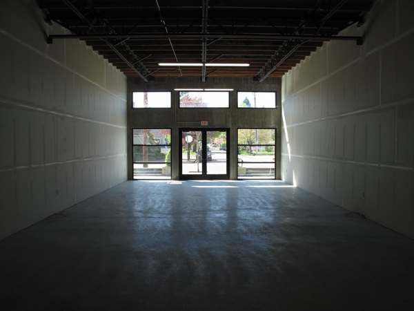 Looking out towards the street in the new space